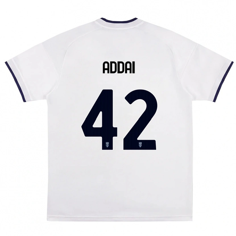 Danxen Donna Maglia Jayden Addai #42 Bianco Rosso Blu Reale Kit Gara Away 2026/27 Maglietta