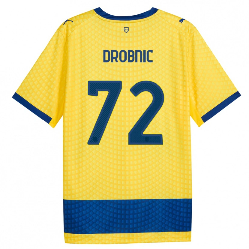 Danxen Donna Maglia Dominik Drobnic #72 Giallo Blu Nero Kit Gara Away 2026/27 Maglietta