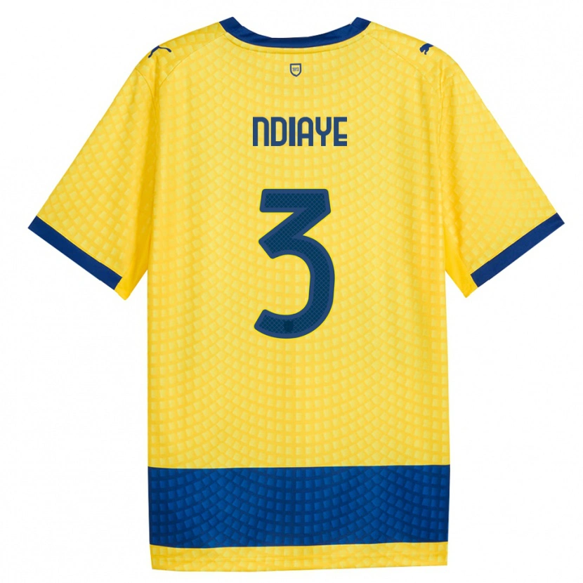 Danxen Donna Maglia Abdoulaye Ndiaye #3 Giallo Blu Nero Kit Gara Away 2026/27 Maglietta