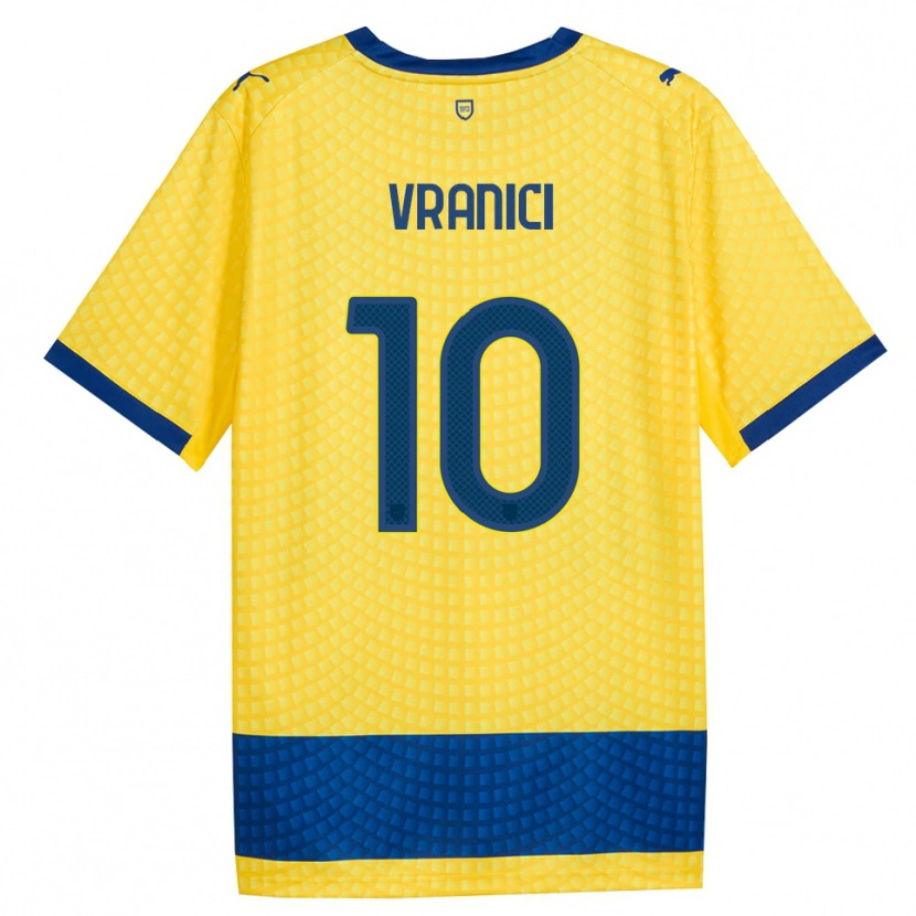 Danxen Donna Maglia Dean Vranici #10 Giallo Blu Nero Kit Gara Away 2026/27 Maglietta