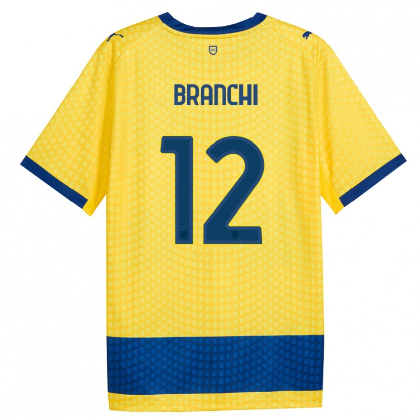 Danxen Donna Maglia Ferruccio Branchi #12 Giallo Blu Nero Kit Gara Away 2026/27 Maglietta