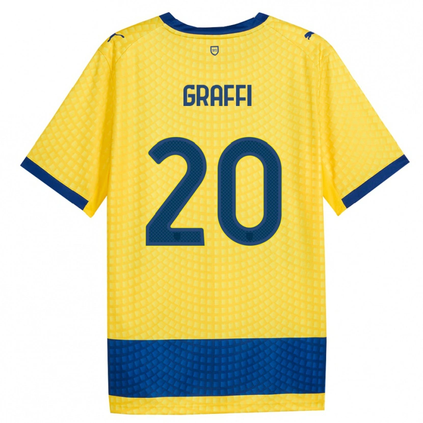 Danxen Donna Maglia Jacopo Graffi #20 Giallo Blu Nero Kit Gara Away 2026/27 Maglietta