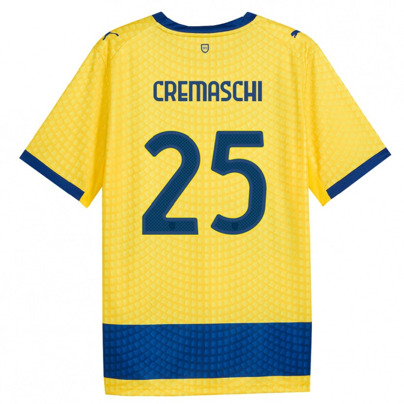 Danxen Donna Maglia Benja Cremaschi #25 Giallo Blu Nero Kit Gara Away 2026/27 Maglietta