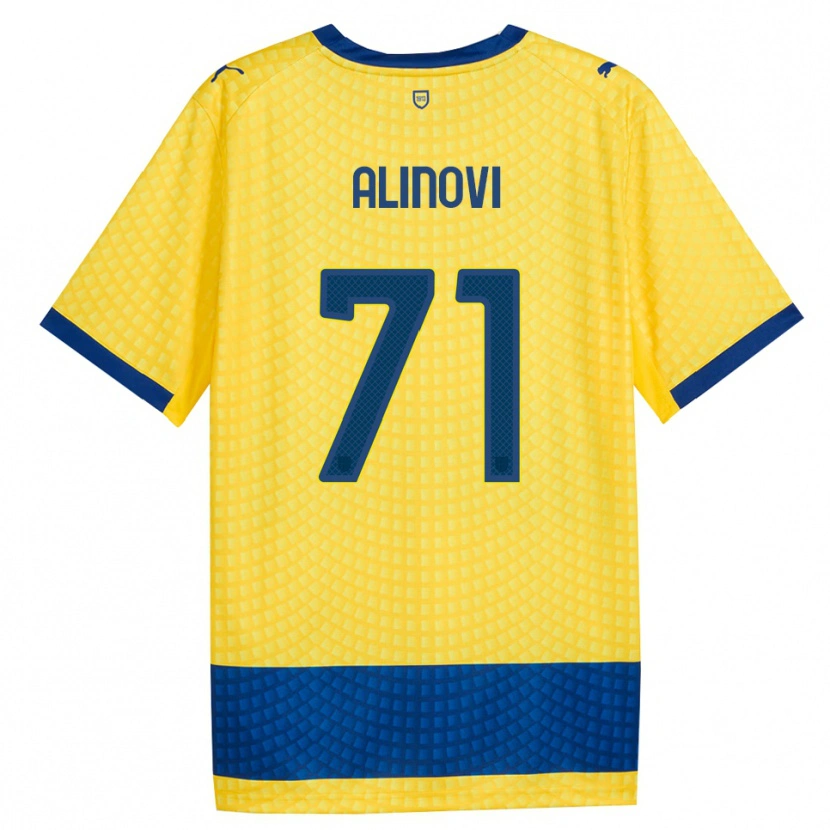 Danxen Donna Maglia Filippo Alinovi #71 Giallo Blu Nero Kit Gara Away 2026/27 Maglietta