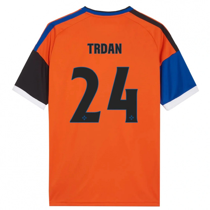 Danxen Donna Maglia Miha Trdan #24 Arancione Blu Nero Bianco Kit Gara Away 2026/27 Maglietta