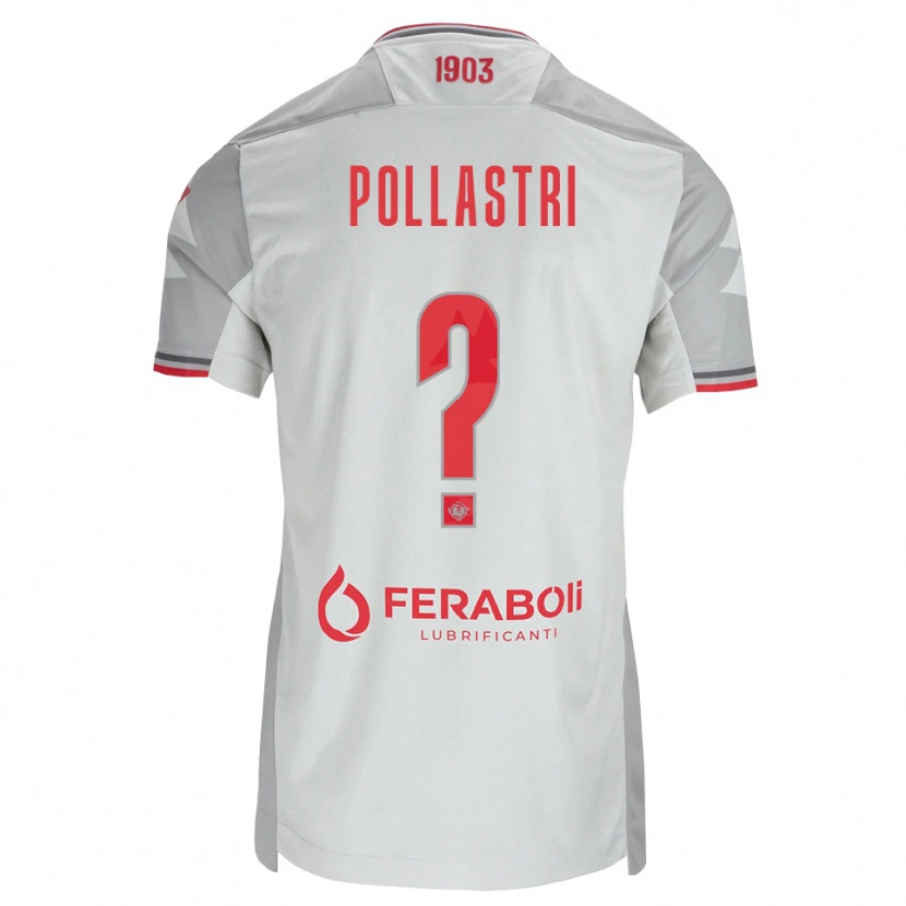Danxen Donna Maglia Luca Pollastri #0 Grigio Bianco Rosso Kit Gara Away 2026/27 Maglietta