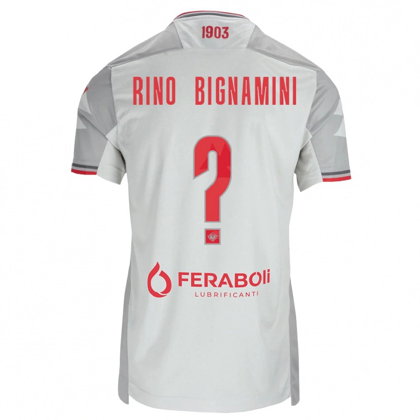 Danxen Donna Maglia Filippo Rino Bignamini #0 Grigio Bianco Rosso Kit Gara Away 2026/27 Maglietta