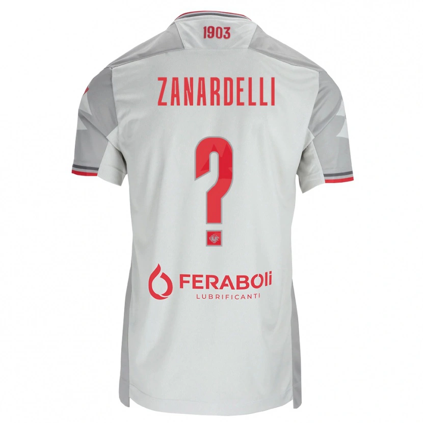 Danxen Donna Maglia Nicola Zanardelli #0 Grigio Bianco Rosso Kit Gara Away 2026/27 Maglietta
