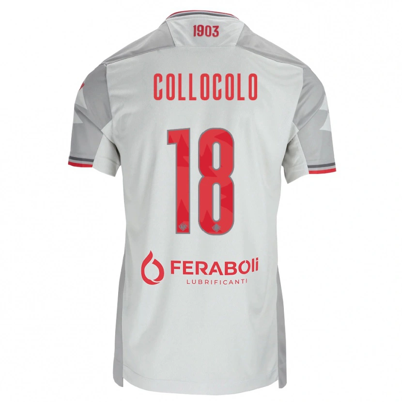 Danxen Donna Maglia Michele Collocolo #18 Grigio Bianco Rosso Kit Gara Away 2026/27 Maglietta