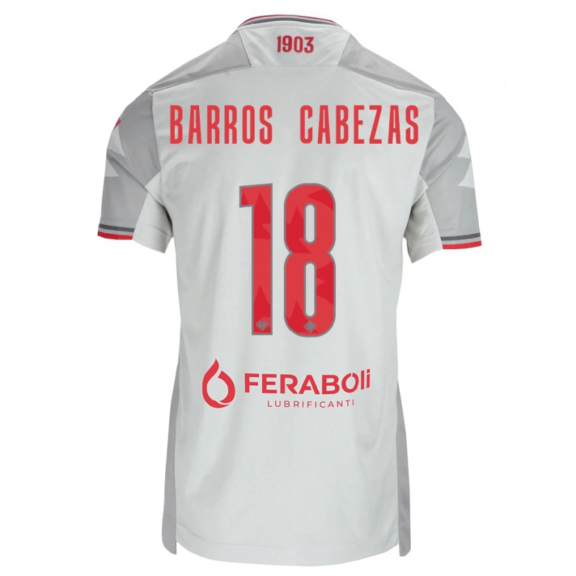 Danxen Donna Maglia Ronie Barros Cabezas #18 Grigio Bianco Rosso Kit Gara Away 2026/27 Maglietta