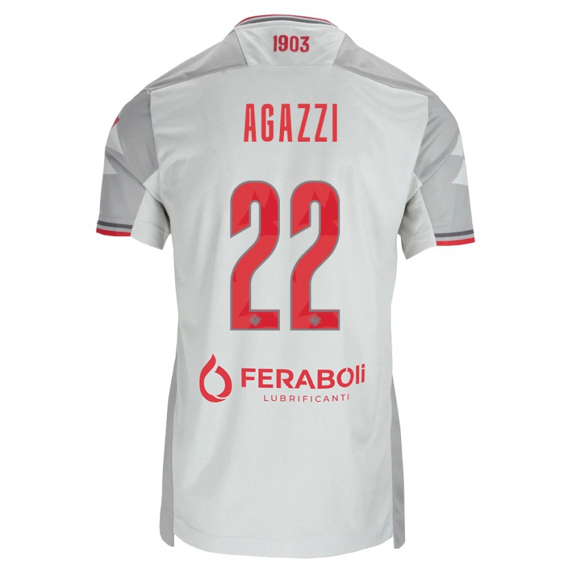 Danxen Donna Maglia Federico Agazzi #22 Grigio Bianco Rosso Kit Gara Away 2026/27 Maglietta