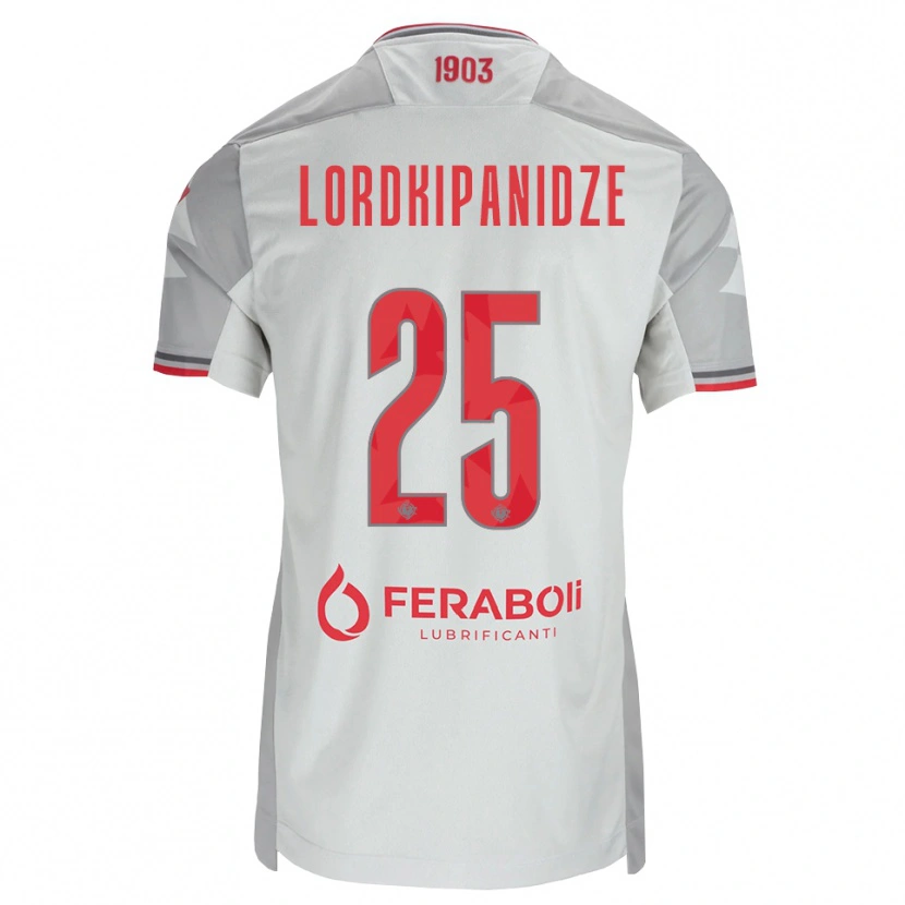 Danxen Donna Maglia Dachi Lordkipanidze #25 Grigio Bianco Rosso Kit Gara Away 2026/27 Maglietta