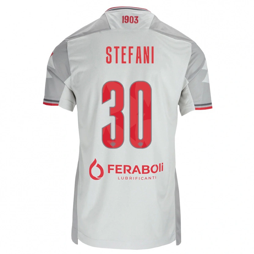 Danxen Donna Maglia Christian Stefani #30 Grigio Bianco Rosso Kit Gara Away 2026/27 Maglietta