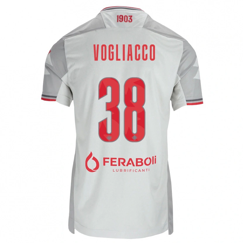 Danxen Donna Maglia Alessandro Vogliacco #38 Grigio Bianco Rosso Kit Gara Away 2026/27 Maglietta