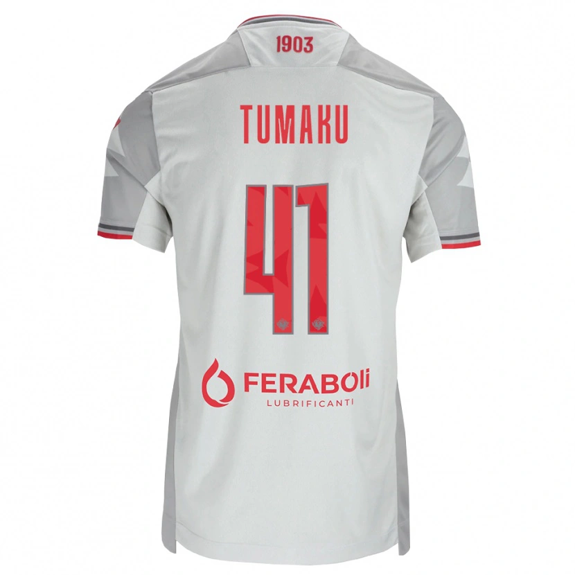Danxen Donna Maglia Niccolò Tumaku #41 Grigio Bianco Rosso Kit Gara Away 2026/27 Maglietta