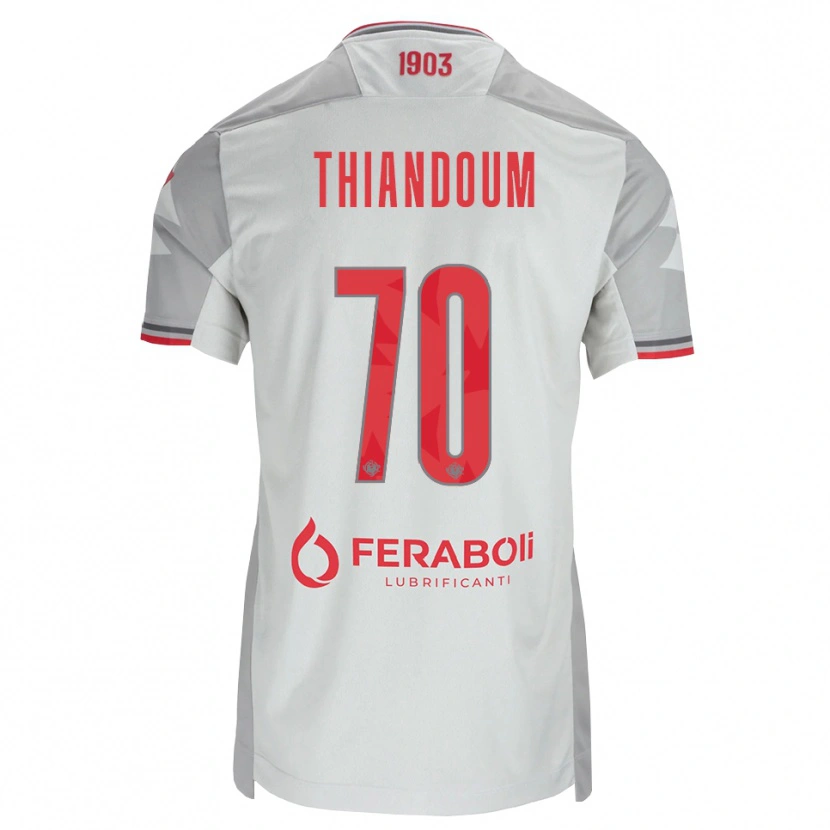 Danxen Donna Maglia Omar Thiandoum #70 Grigio Bianco Rosso Kit Gara Away 2026/27 Maglietta