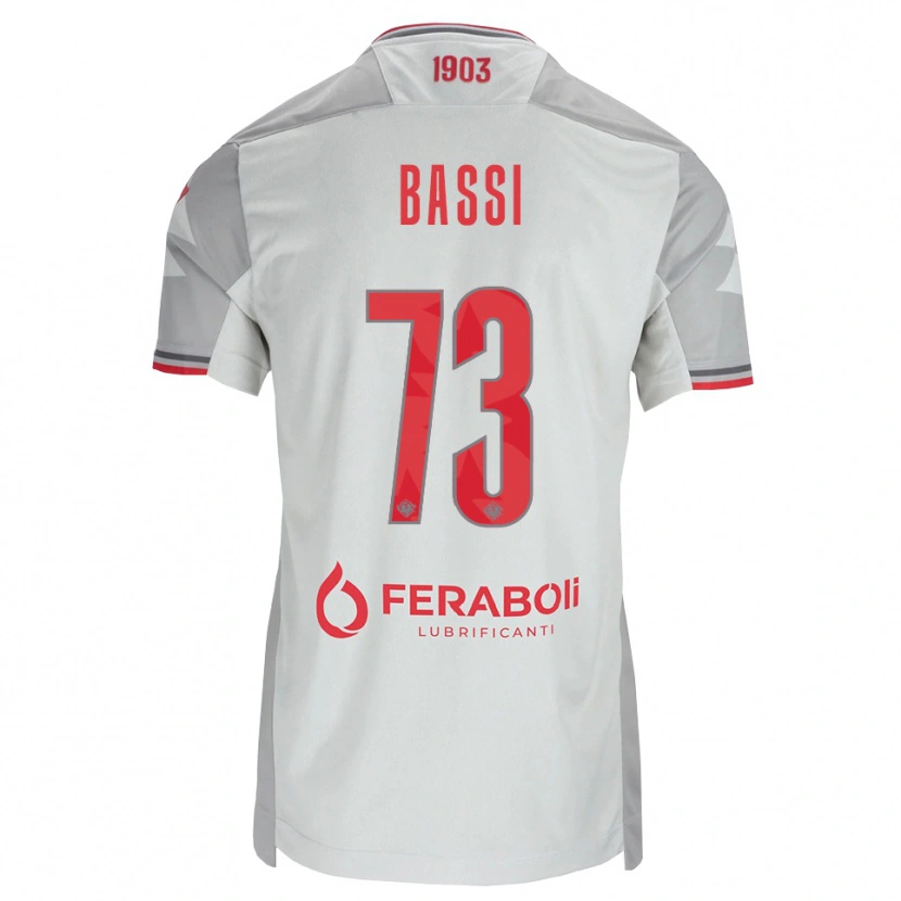 Danxen Donna Maglia Emanuele Bassi #73 Grigio Bianco Rosso Kit Gara Away 2026/27 Maglietta