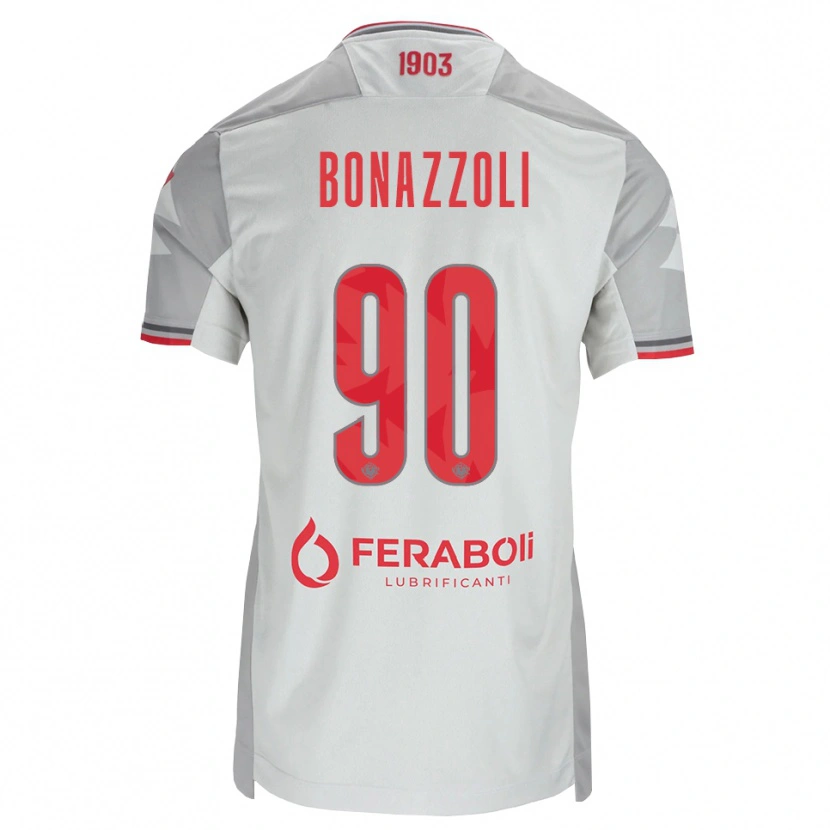 Danxen Donna Maglia Federico Bonazzoli #90 Grigio Bianco Rosso Kit Gara Away 2026/27 Maglietta