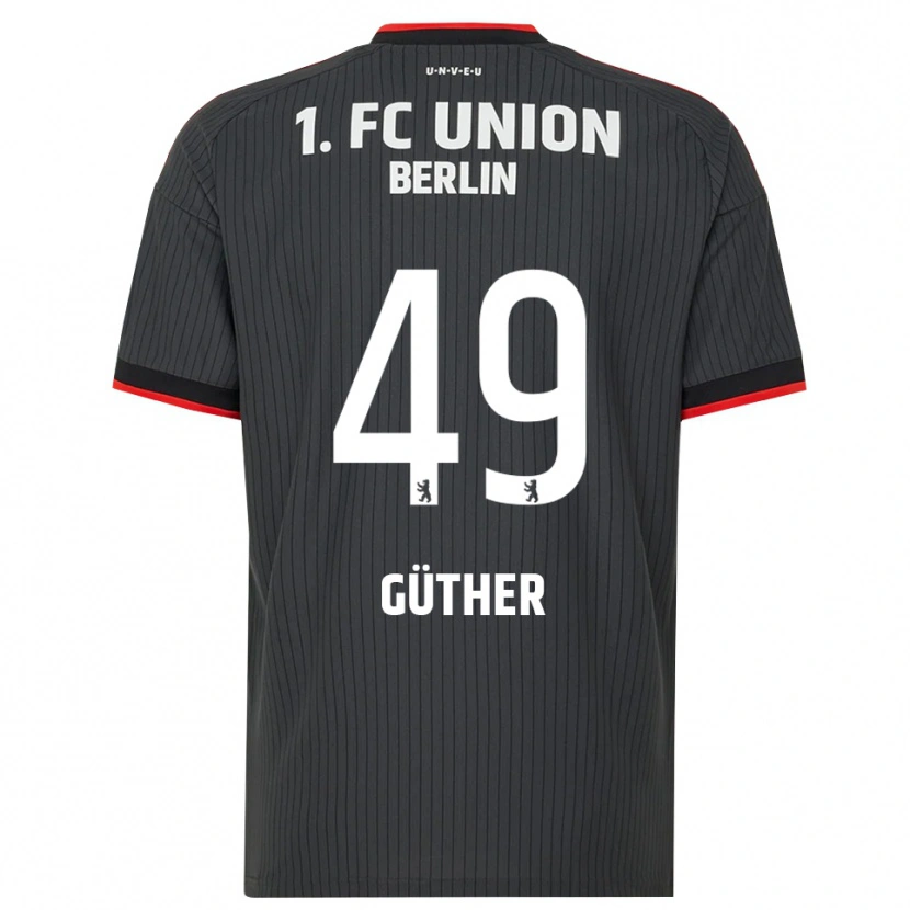 Danxen Donna Maglia Linus Güther #49 Nero Bianco Rosso Kit Gara Away 2026/27 Maglietta