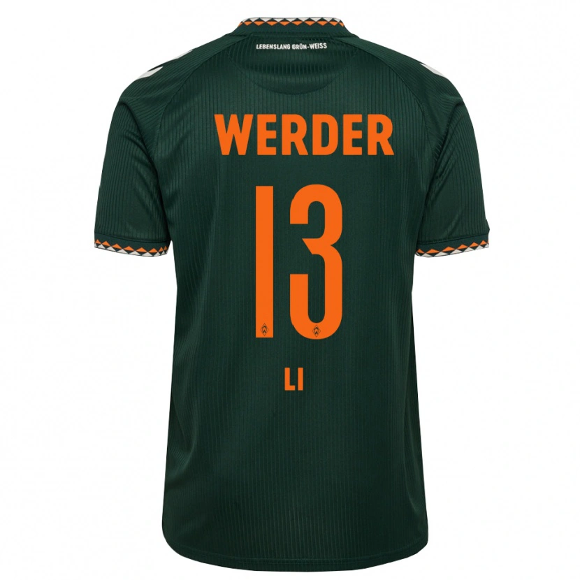 Danxen Donna Maglia Xiancheng Li #13 Verde Scuro Arancione Bianco Kit Gara Away 2026/27 Maglietta