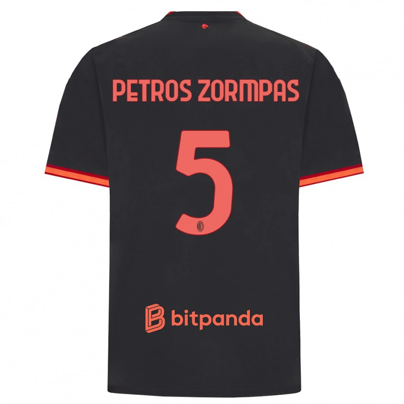 Danxen Donna Maglia Spyridon Petros Zorbas #5 Rosso Nero Kit Gara Third 2026/27 Maglietta