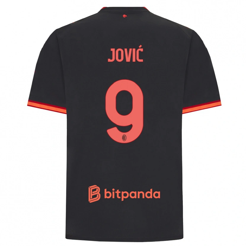 Danxen Donna Maglia Luka Jovic #9 Rosso Nero Kit Gara Third 2026/27 Maglietta