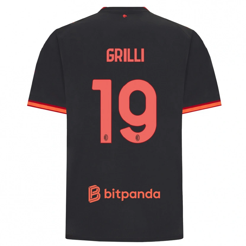 Danxen Donna Maglia Lorenzo Grilli #19 Rosso Nero Kit Gara Third 2026/27 Maglietta