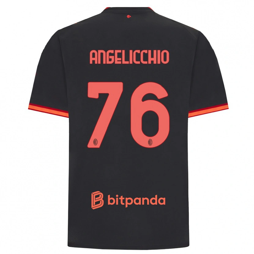 Danxen Donna Maglia Mattia Angelicchio #76 Rosso Nero Kit Gara Third 2026/27 Maglietta