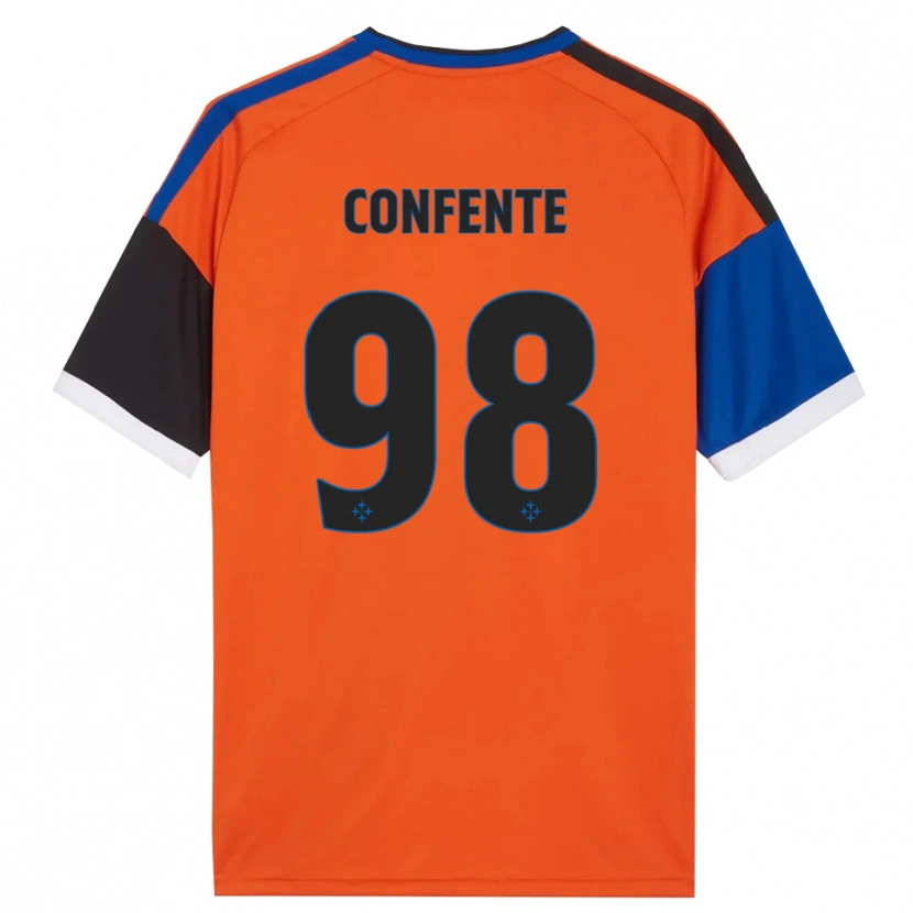 Danxen Donna Maglia Alessandro Confente #98 Arancione Blu Nero Bianco Kit Gara Away 2026/27 Maglietta