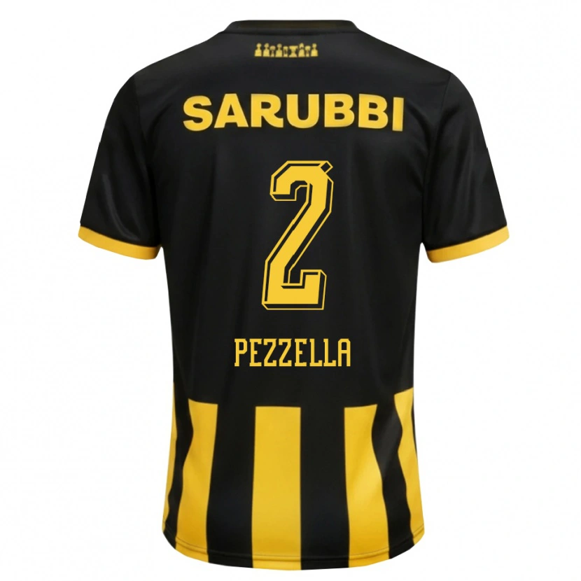 Danxen Bambino Maglia Germán Pezzella #2 Nero Giallo Kit Gara Home 2026/27 Maglietta