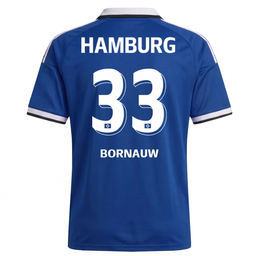 Danxen Bambino Maglia Sebastiaan Bornauw #33 Bianco Blu Kit Gara Away 2026/27 Maglietta