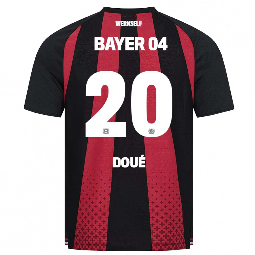 Danxen Bambino Maglia Guéla Doué #20 Nero Bianco Rosso Kit Gara Home 2026/27 Maglietta