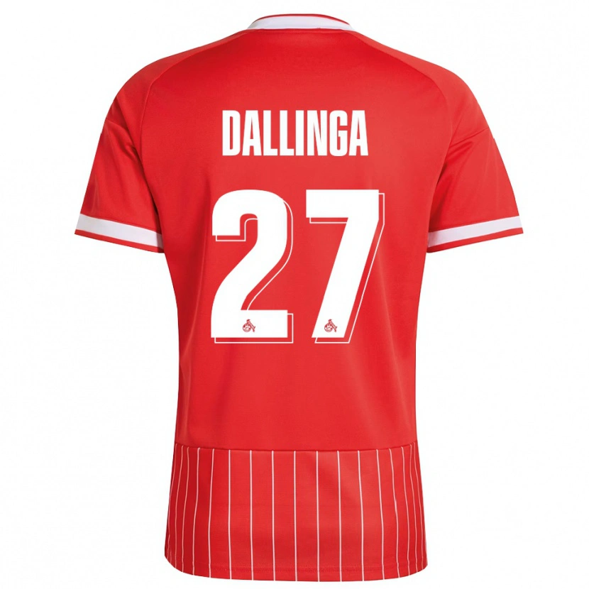 Danxen Bambino Maglia Thijs Dallinga #27 Rosso Bianco Verde Kit Gara Away 2026/27 Maglietta