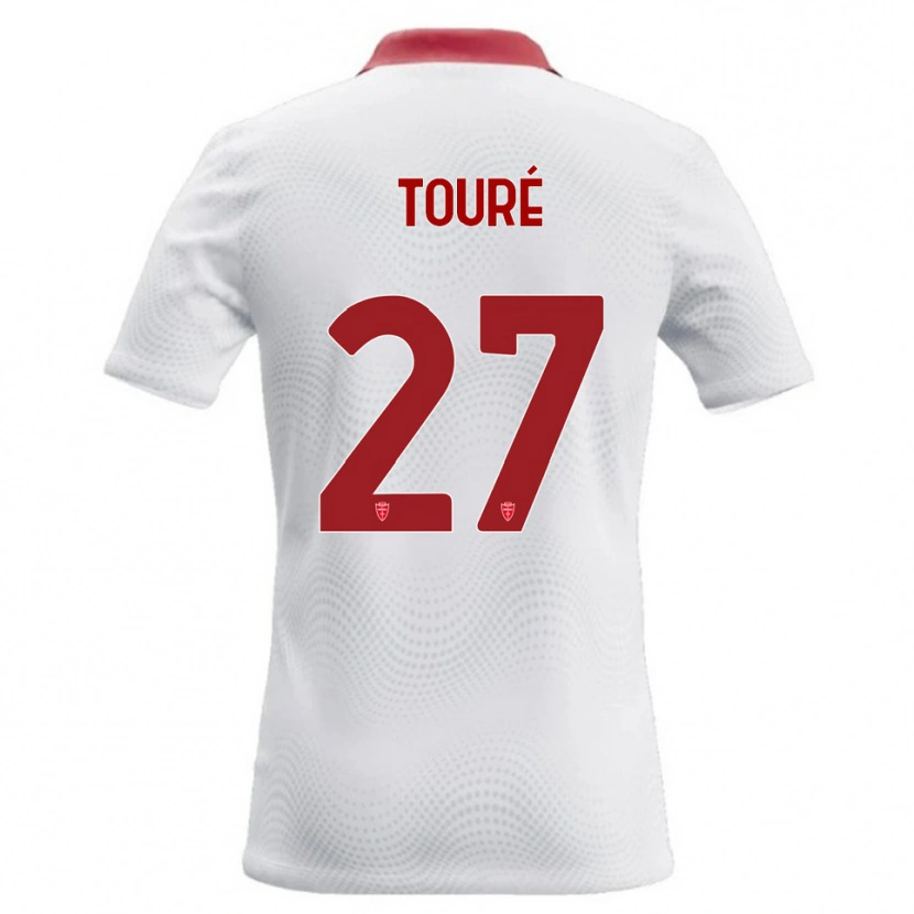 Danxen Bambino Maglia Idrissa Touré #27 Bianco Rosso Kit Gara Away 2026/27 Maglietta