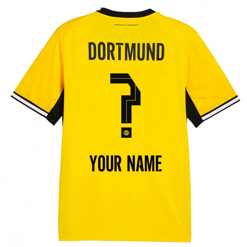 Danxen Bambino Maglia Il Tuo Nome #0 Giallo Nero Bianco Kit Gara Home 2026/27 Maglietta