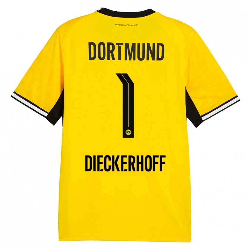 Danxen Bambino Maglia Max Dieckerhoff #1 Giallo Nero Bianco Kit Gara Home 2026/27 Maglietta