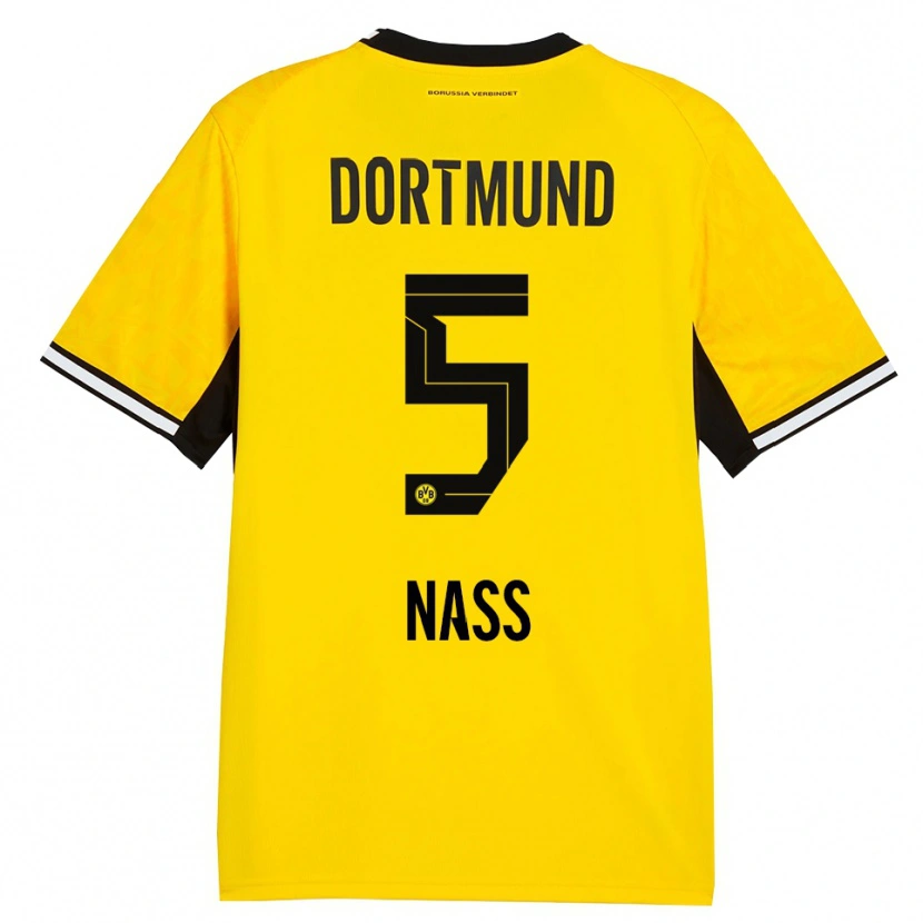Danxen Bambino Maglia Maximilian Nass #5 Giallo Nero Bianco Kit Gara Home 2026/27 Maglietta