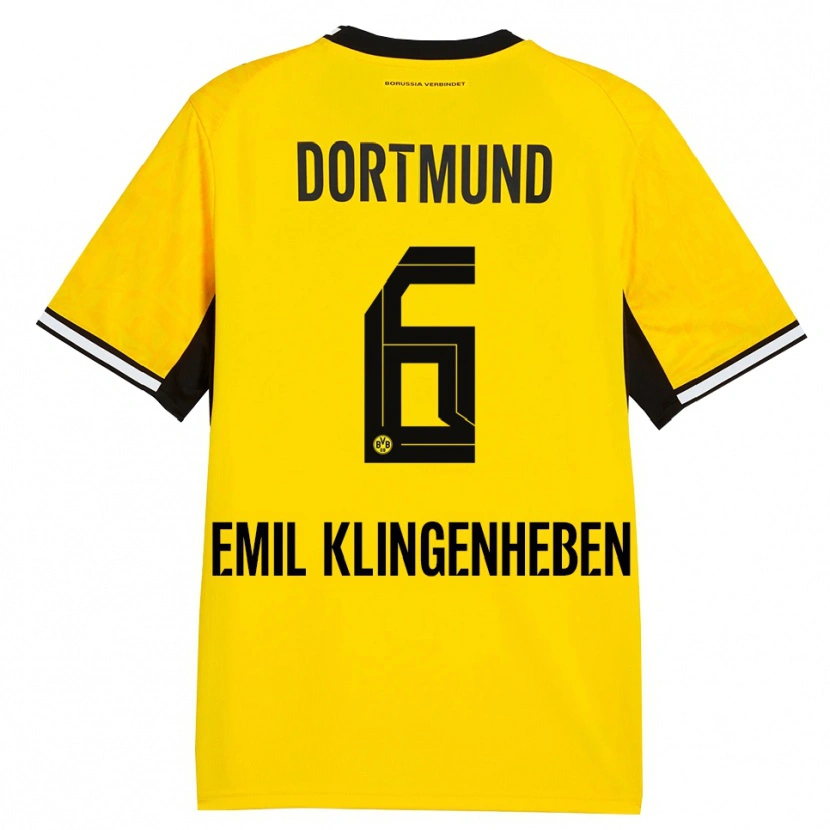 Danxen Bambino Maglia Maximilian Emil Klingenheben #6 Giallo Nero Bianco Kit Gara Home 2026/27 Maglietta