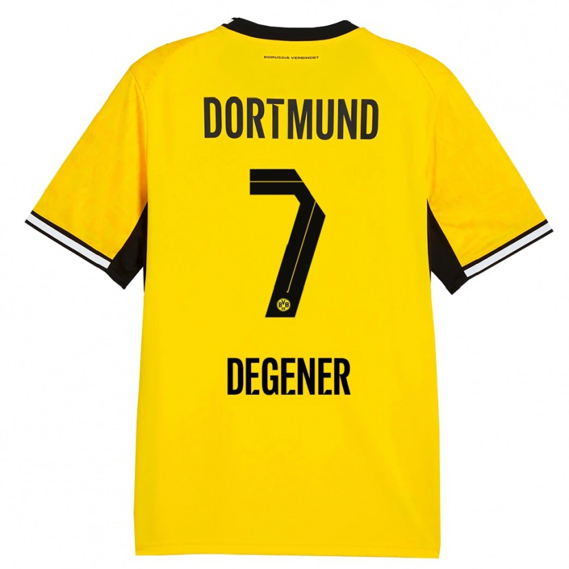 Danxen Bambino Maglia Tim Degener #7 Giallo Nero Bianco Kit Gara Home 2026/27 Maglietta