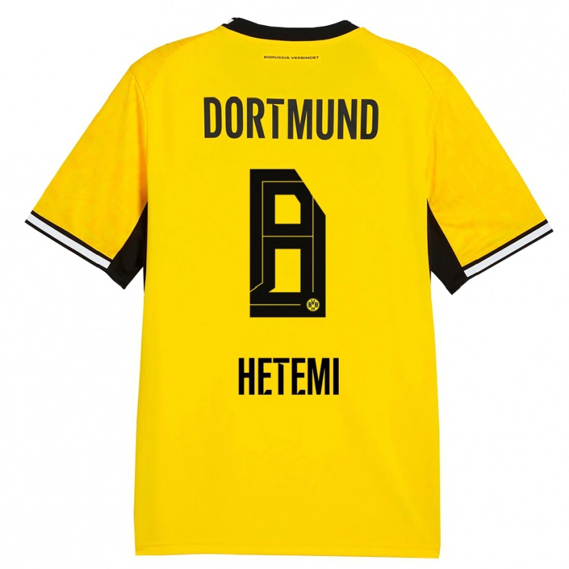 Danxen Bambino Maglia Rilind Hetemi #8 Giallo Nero Bianco Kit Gara Home 2026/27 Maglietta