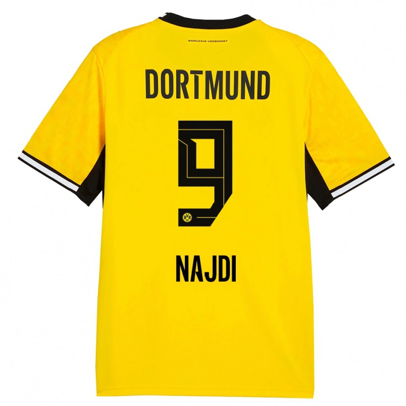 Danxen Bambino Maglia Ahmad Najdi #9 Giallo Nero Bianco Kit Gara Home 2026/27 Maglietta