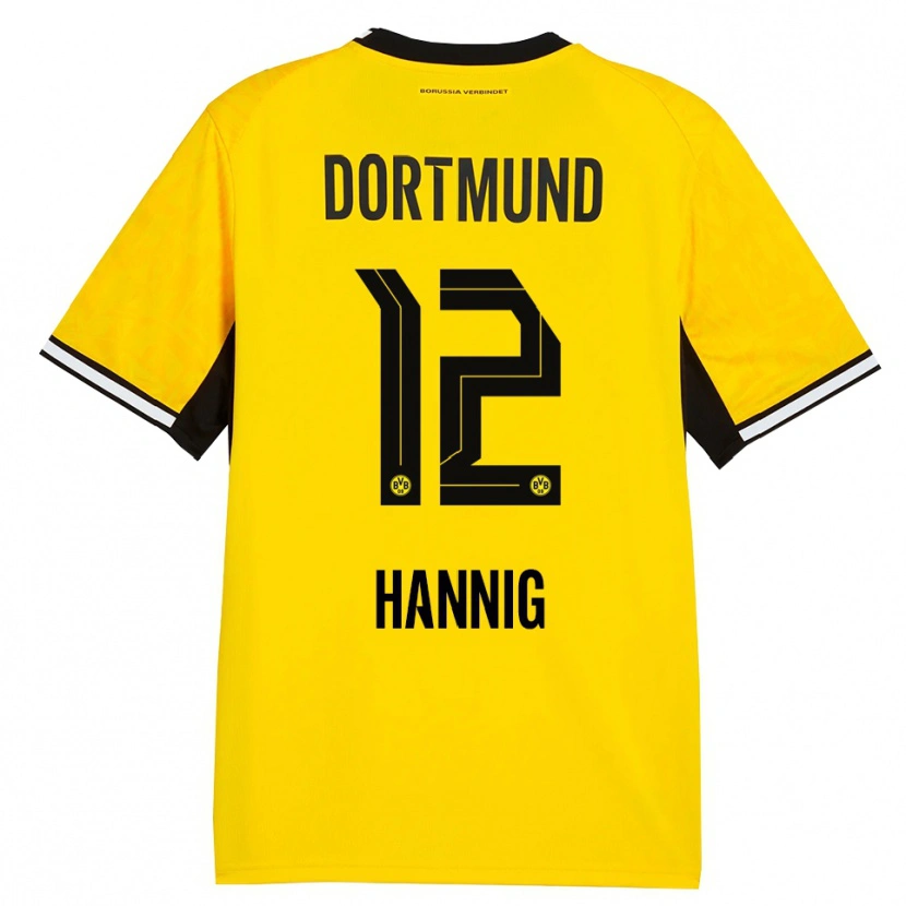 Danxen Bambino Maglia Paul Hannig #12 Giallo Nero Bianco Kit Gara Home 2026/27 Maglietta