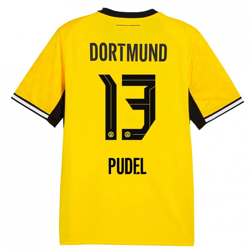 Danxen Bambino Maglia Bjarne Pudel #13 Giallo Nero Bianco Kit Gara Home 2026/27 Maglietta