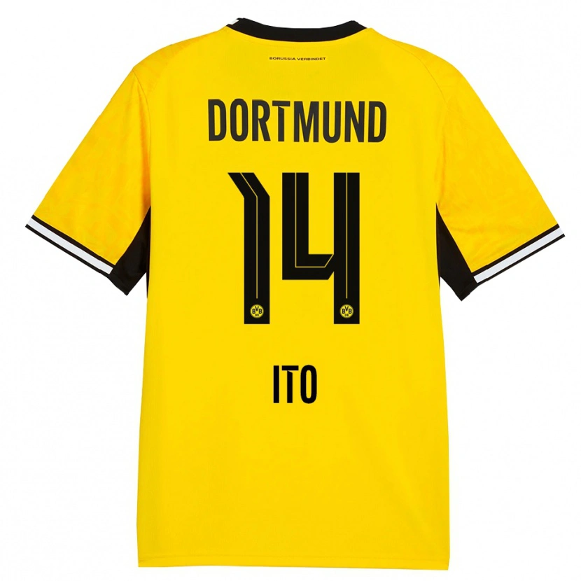 Danxen Bambino Maglia Sara Ito #14 Giallo Nero Bianco Kit Gara Home 2026/27 Maglietta