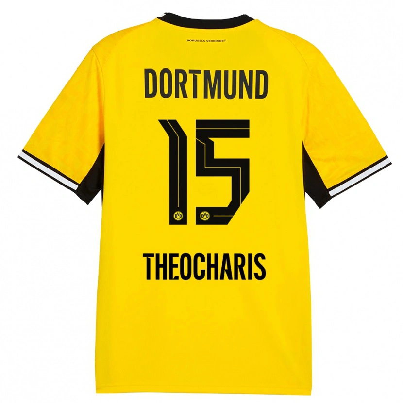 Danxen Bambino Maglia Elefterios Theocharis #15 Giallo Nero Bianco Kit Gara Home 2026/27 Maglietta