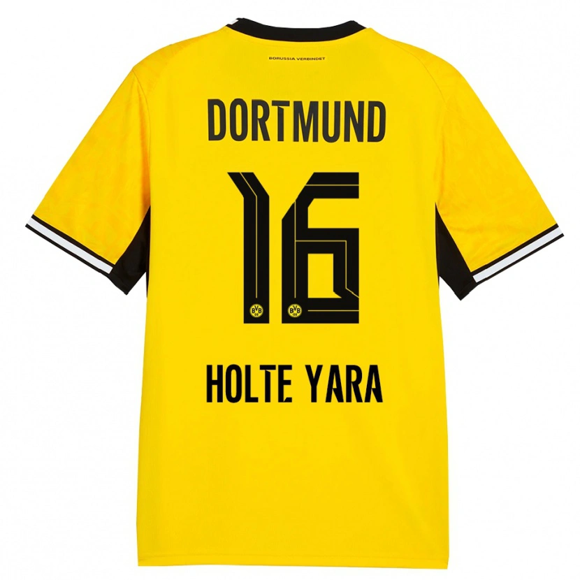 Danxen Bambino Maglia Ten Holte Yara #16 Giallo Nero Bianco Kit Gara Home 2026/27 Maglietta