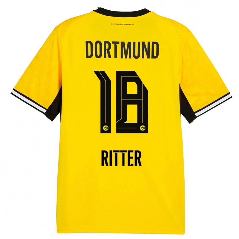 Danxen Bambino Maglia Roméo Ritter #18 Giallo Nero Bianco Kit Gara Home 2026/27 Maglietta