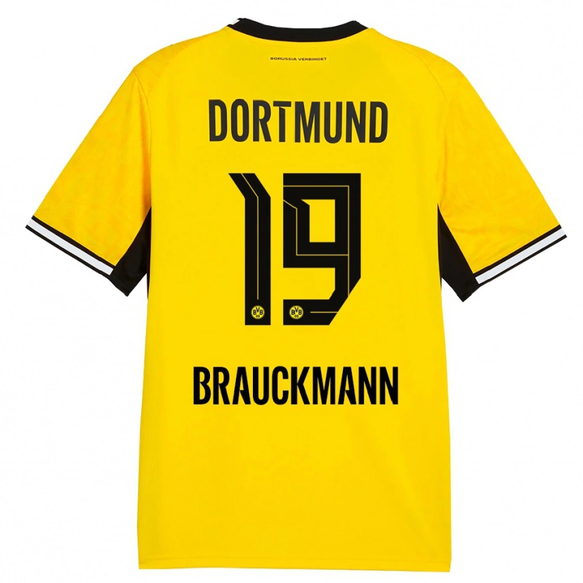 Danxen Bambino Maglia Mats Brauckmann #19 Giallo Nero Bianco Kit Gara Home 2026/27 Maglietta