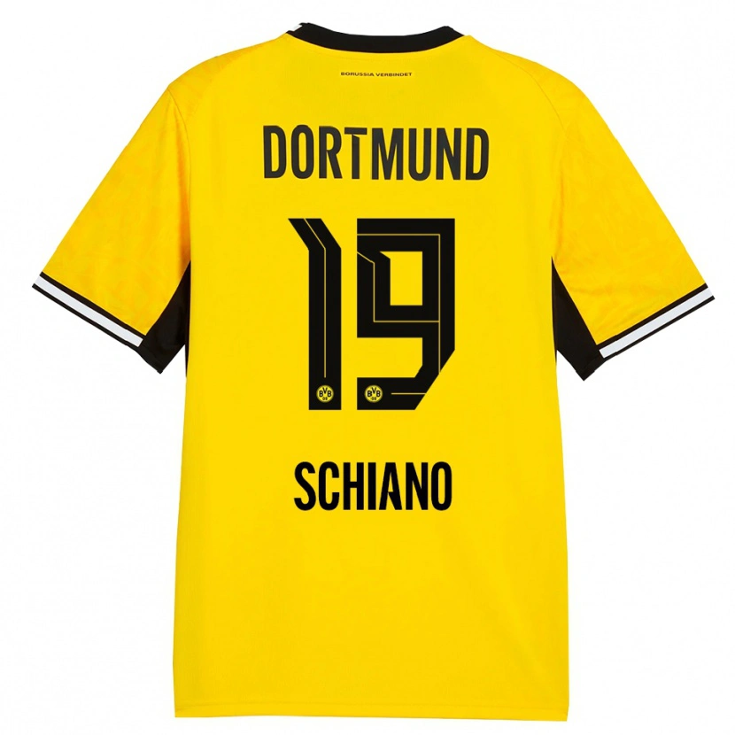 Danxen Bambino Maglia Emilio Schiano #19 Giallo Nero Bianco Kit Gara Home 2026/27 Maglietta