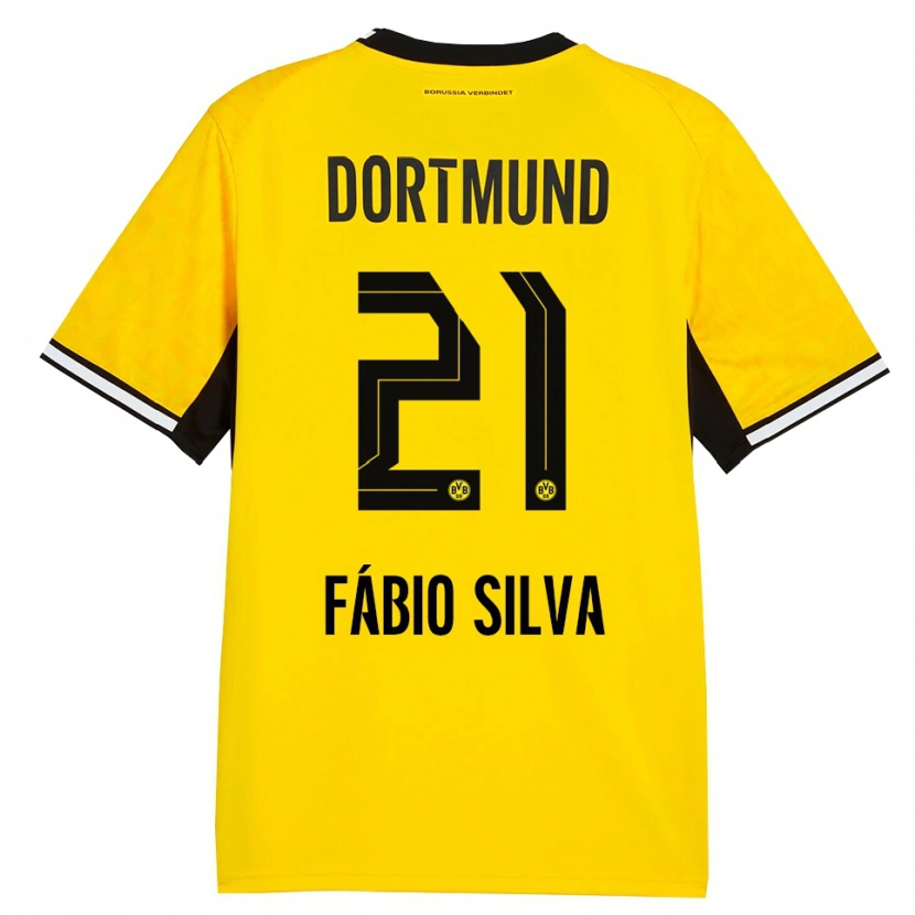 Danxen Bambino Maglia Fábio Silva #21 Giallo Nero Bianco Kit Gara Home 2026/27 Maglietta